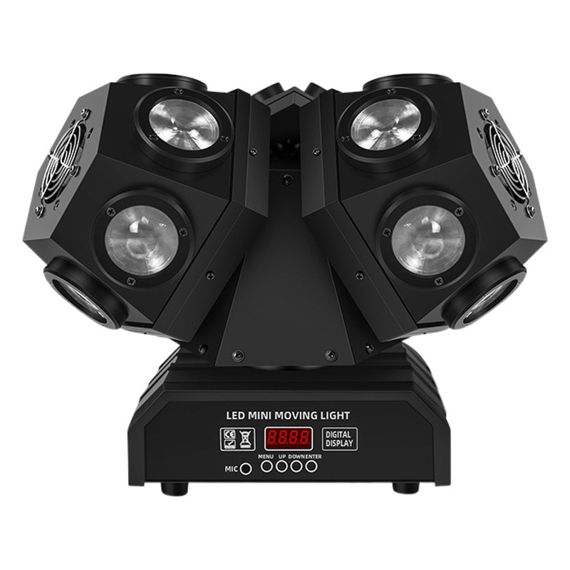 18 haz de tres cabezas de luz de cabeza móvil luz láser de tres brazos luz láser barra giratoria colorida KTV etapa de flash