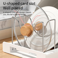 跨境廚房置物架櫥櫃內置鍋架下水槽放鍋架子可調節鍋具收納架