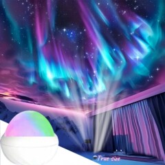 亚马逊TM XYTK跨境爆款飞碟七彩北极光水波纹投影灯幻彩星空灯