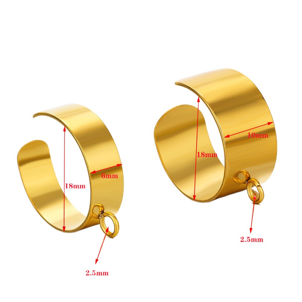 Stainless steel electroplated open ring non-fading high-grade light luxury ring men's fashion men's jewelry 18mm ring
