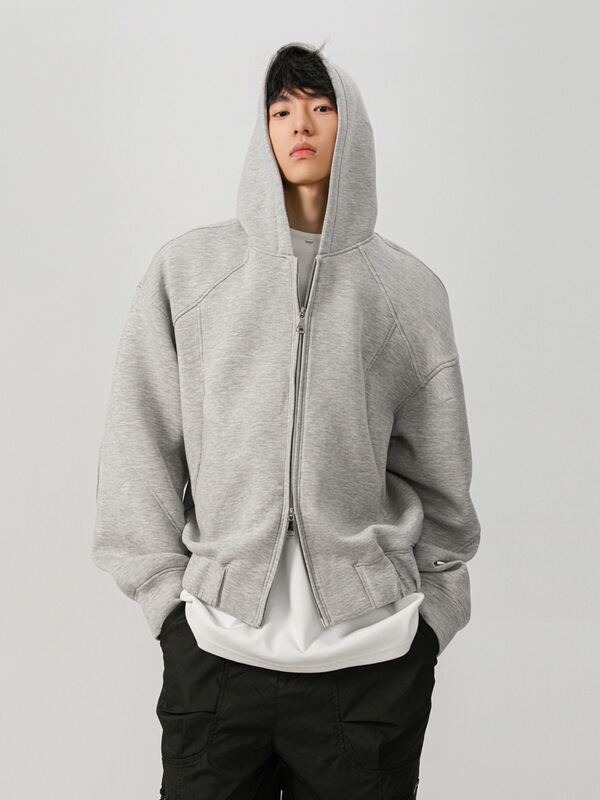 430g Cleanfit American Heavyweight Short Hooded Double Zipper Cardigan Sweatshirt Men's Winter Trendy Brand Jacket Clothes 430g Cleanfit American Heavyweight Short Hooded Double Zipper Cardigan Sweatshirt Men's Winter Trendy Brand Jacket Clothes