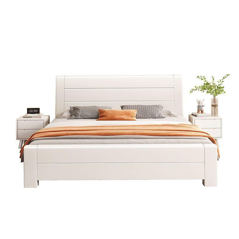 Blanca madera maciza cama de madera 1.8 cama doble cama simple de alquiler económico moderno almacenamiento doméstico de 1,2 m