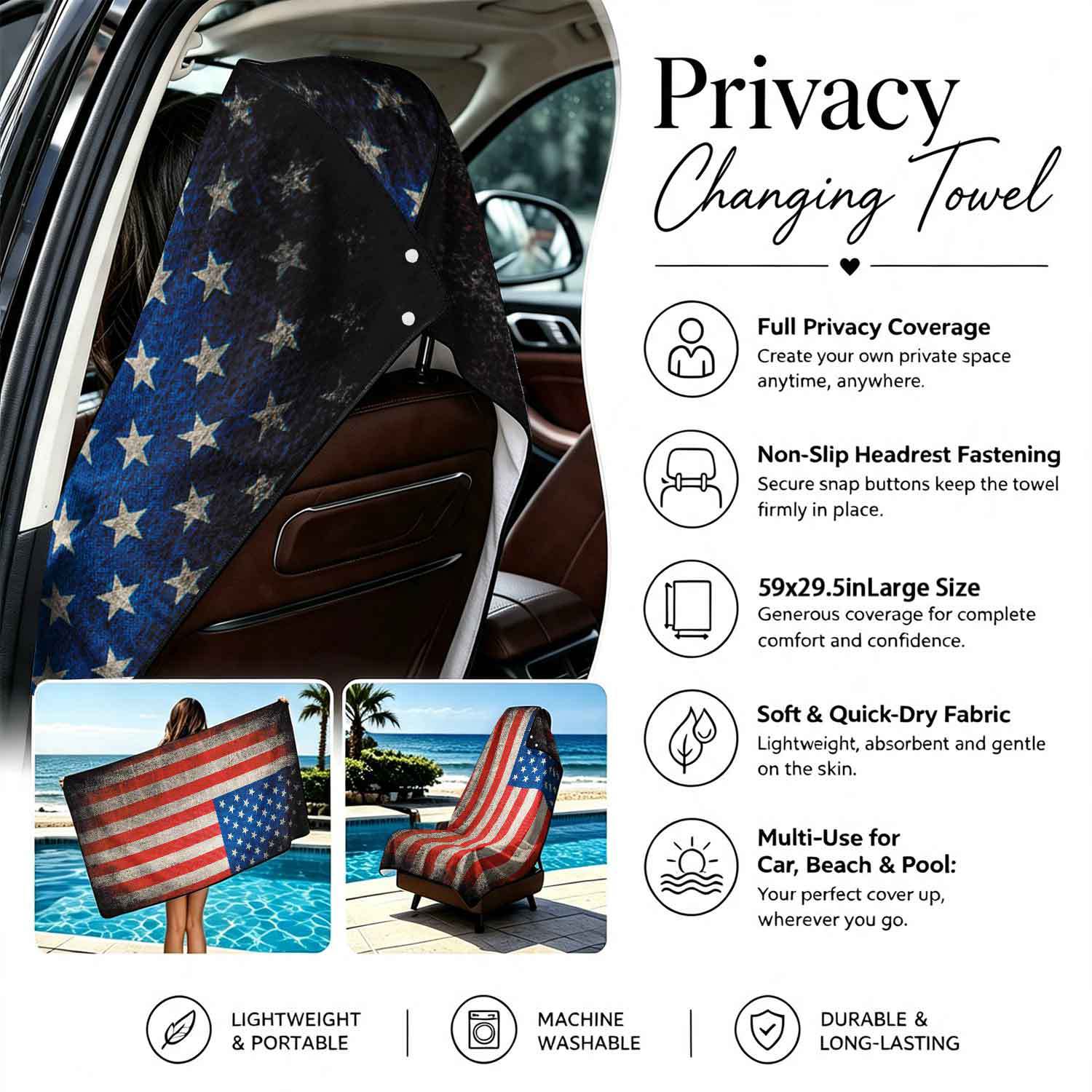 2-piece dual-use car seat cover, ultra-fine fiber, can be used as a beach towel, printed car protective seat cover 13