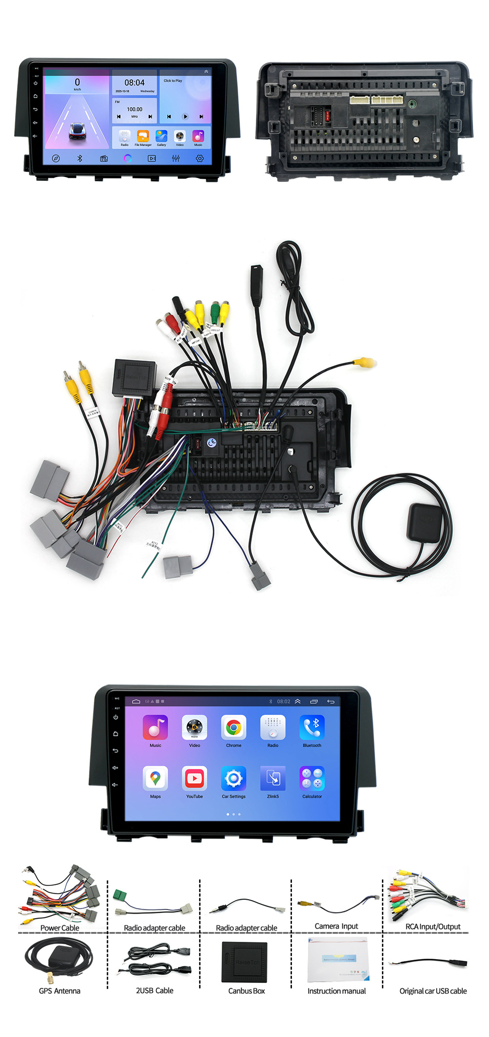 Suitable for Honda New Civic Android Navigation Car Gps All-In-One Machine Civic Car Reversing Image
