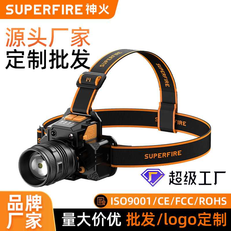 Fábrica personalizada HL58 nueva iluminación al aire libre de 10W luz alta carga zoom led logo de faro