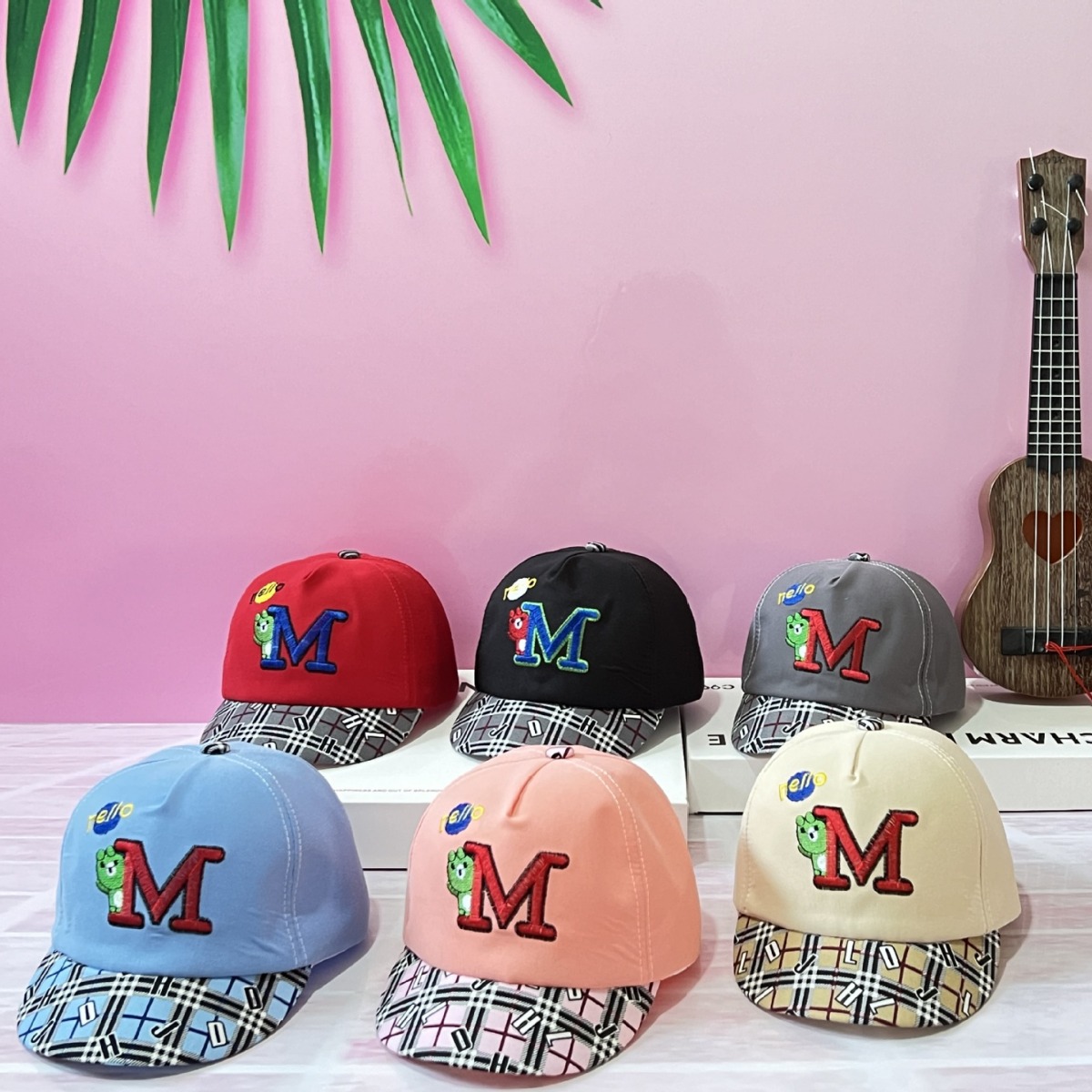 Baby cartoon baseball boys and girls hat spring and autumn thin wholesale casual letter embroidery outdoor peaked cap