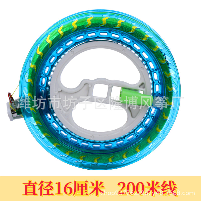 Carrete de cometa con línea al por mayor rueda azul de mano rodamiento de bolas de cristal rueda silenciosa fabricante de equipos de vuelo en stock