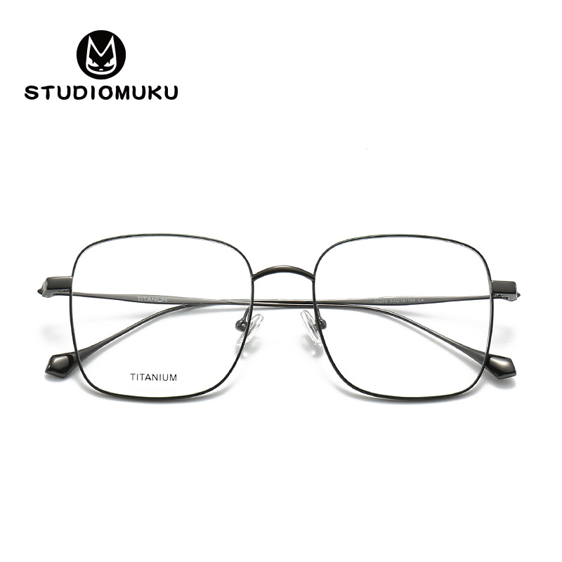 STUDIOMUKU gafas de madera fresca, temperamento artístico, gafas de marco cuadrado, marco de gafas de marco grande