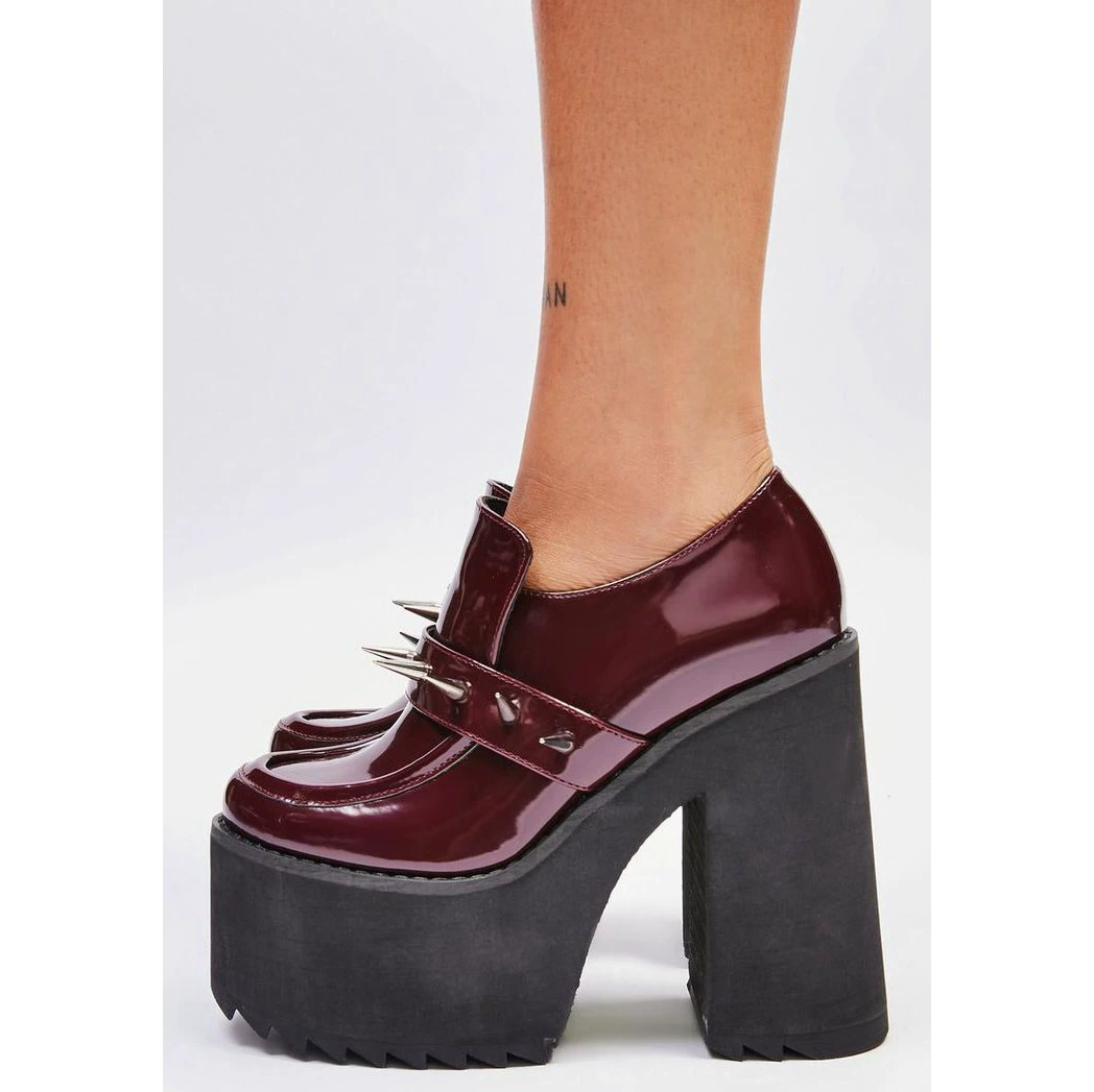 Туфли из кекса Lolita Punk Dark Cosplay Lolita Shoes Boots Заклепка с круглой головкой