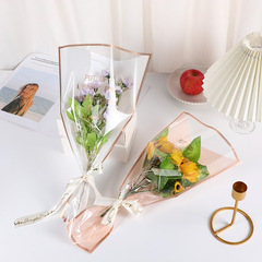 Gold frame bouquet multi-branch flower bag Valentine's Day rose bag Chinese Valentine's Day flower shop floral packaging bag flower bag