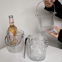 和谐居.手提玻璃冰桶家用酒吧KTV冰镇小号欧式冰块装冰的冰粒桶