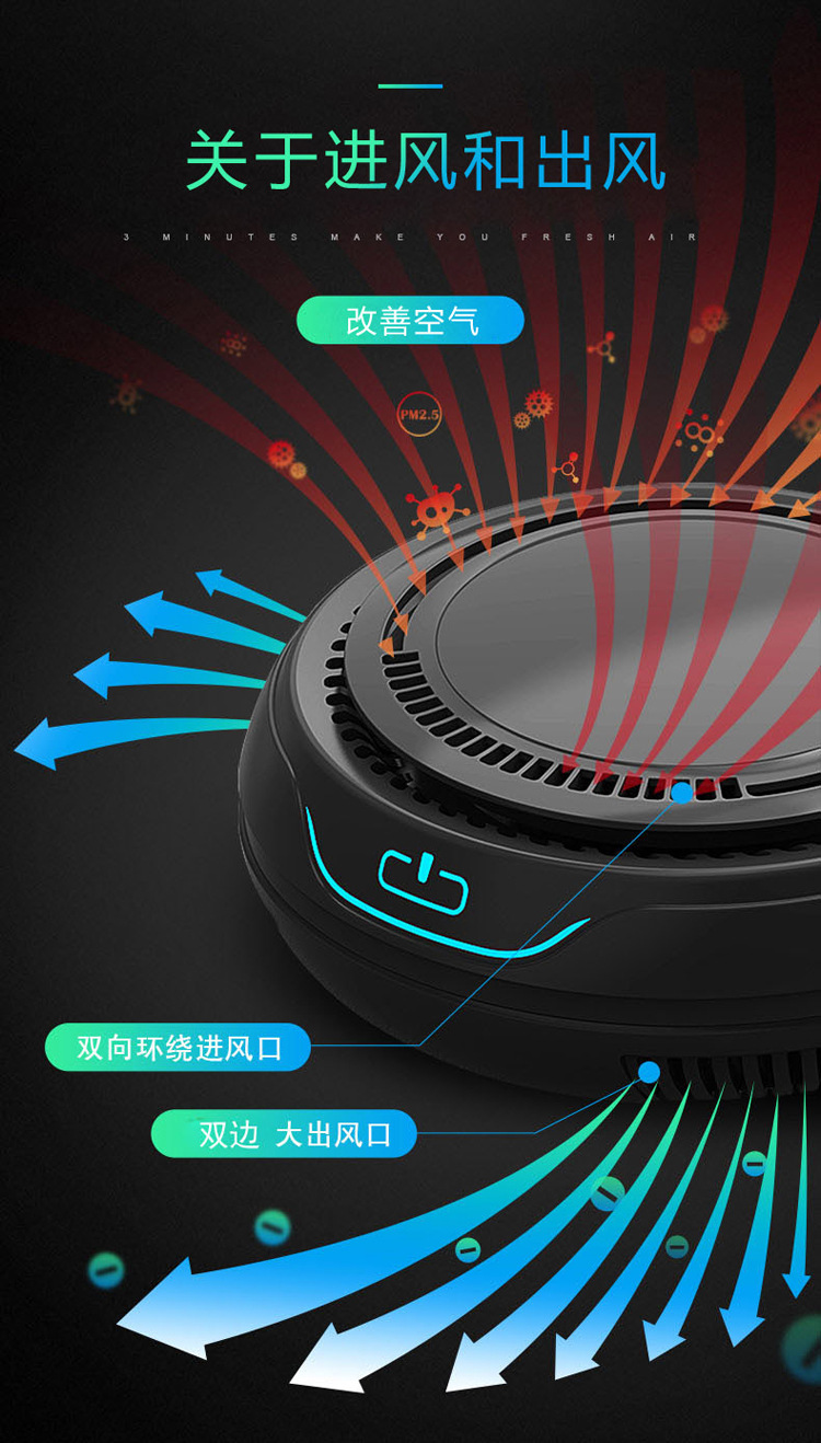 Air Purifier with Negative Ions, Aromatherapy, Formaldehyde Removal, Odor Elimination, Source Factory, Car Interior Formaldehyde Removal, Automotive Use