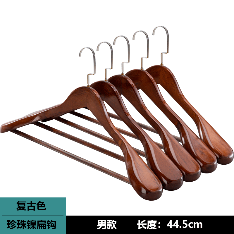 Percha de ropa de madera de hombro ancho de madera maciza percha de traje sin costuras abrigo de ropa de hombre percha de ropa de tienda de ropa percha de madera para el hogar