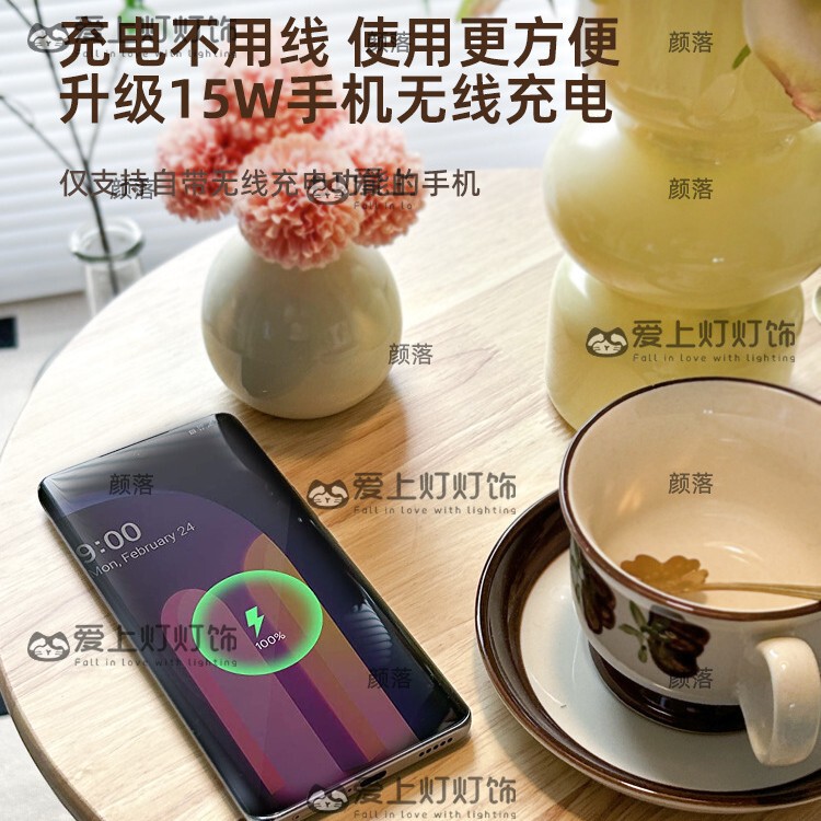 奶油风置物架一体落地灯客厅沙发旁边几摆件氛围灯卧室床头柜台灯|undefined
