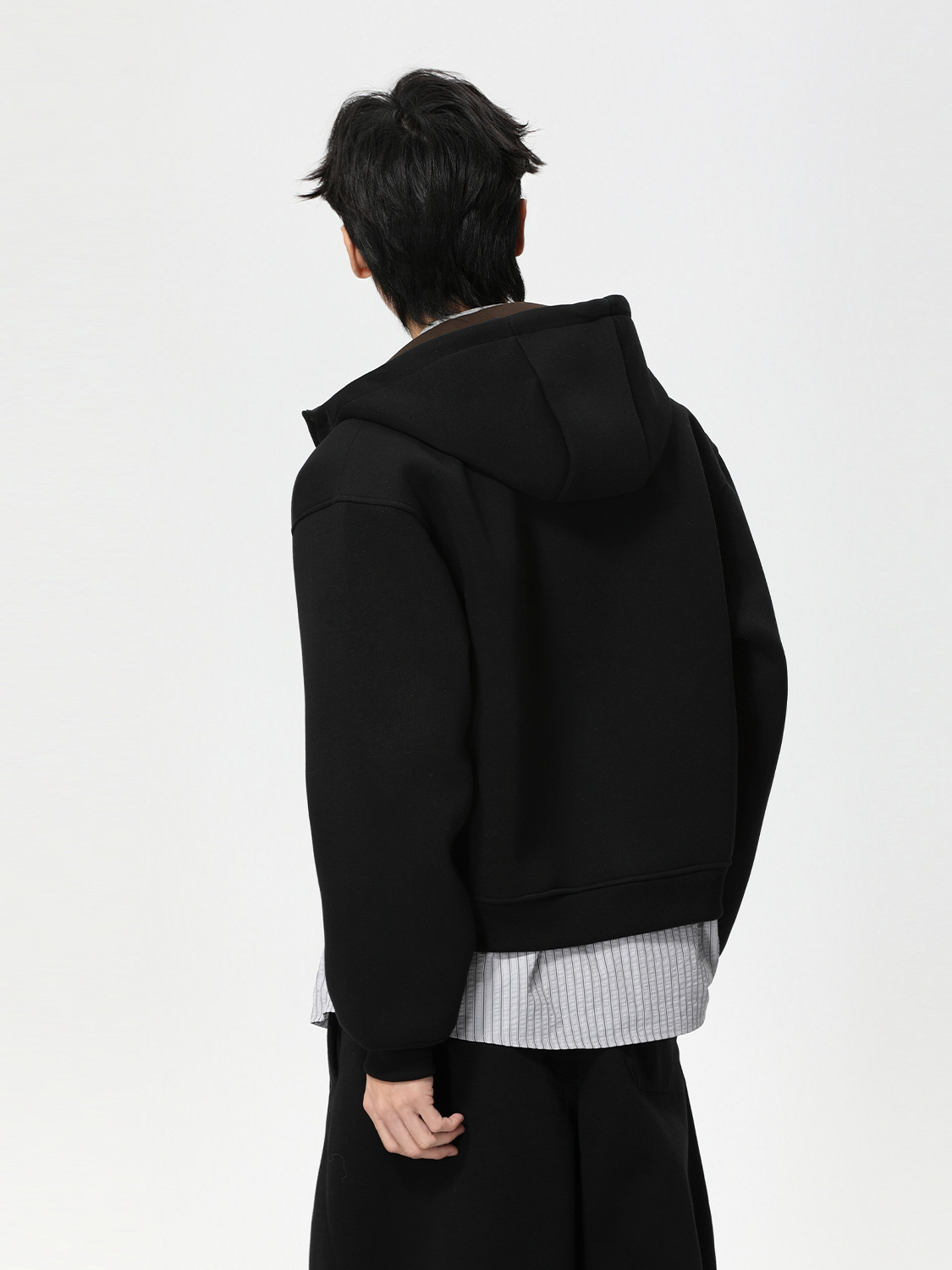 MTLCLOTHES Hombres| Coreano de color sólido pesado encapuchado corto de doble cara chaqueta deportiva de moda casual