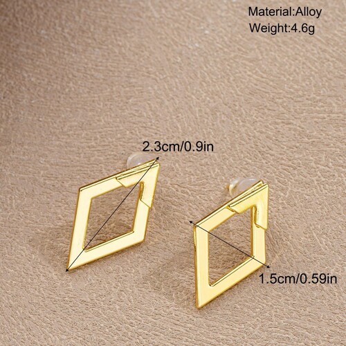 Bestselling European and American creative minimalist geometric rhombus hollow earrings double-layer high-end design elegant woman quality earrings