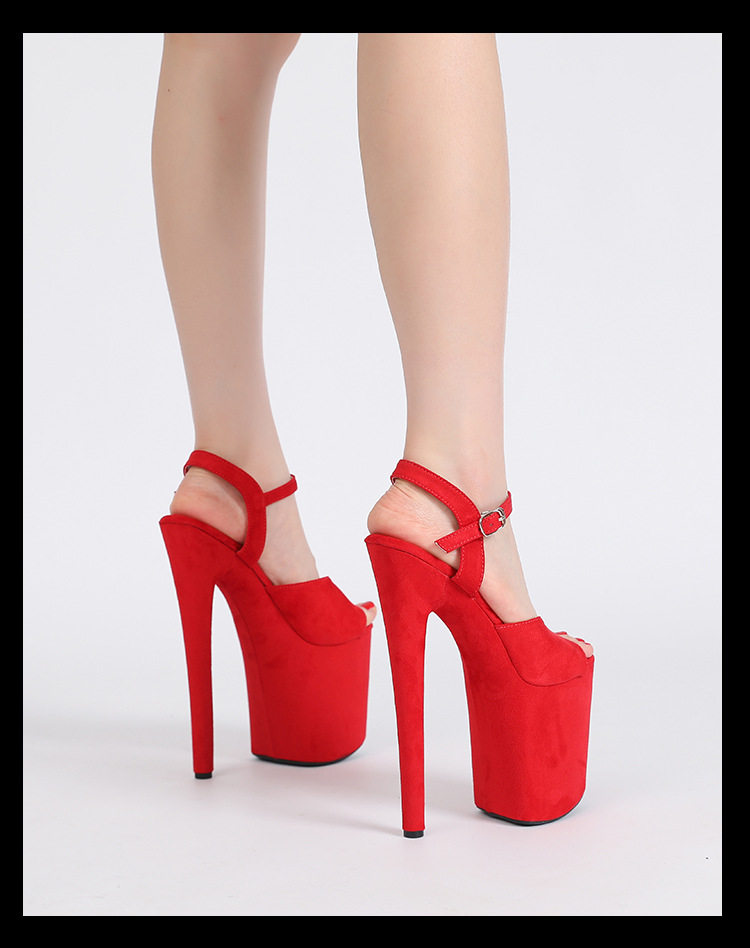 Sandal cao gót nữ quai ngang mũi nhọn gót siêu cao — Màu hồng, Màu mơ, Màu tím, Màu đen chi tiết 7