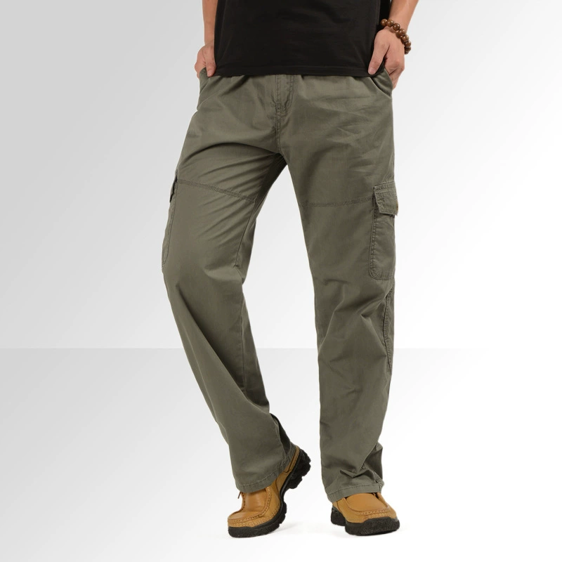 Мужские крокодиловые брюки больших размеров из чистого хлопка Мужские осенне-зимние мужские повседневные брюки на флисовой подкладке Мужские крокодиловые брюки больших размеров