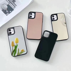 レンズ文字case鏡携帯ケースはiphoneモデル14/12美化粧銀色鏡面携帯ケースに適用されている