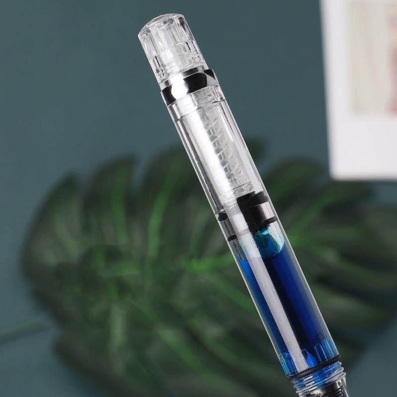 Posture Correction Piston Fountain Pen Transparent White