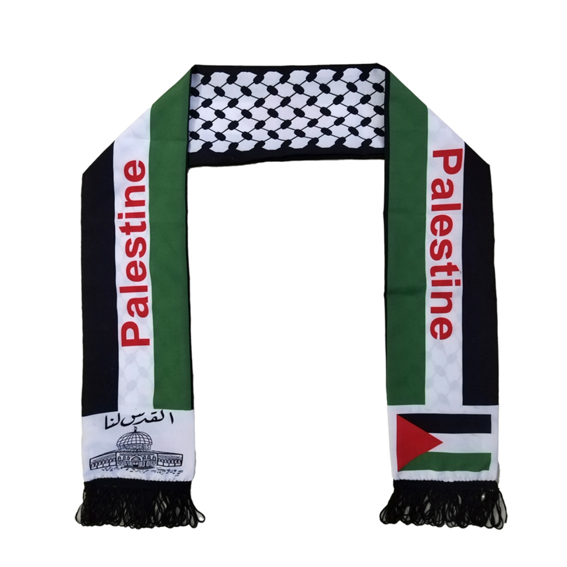 Fuente de la fábrica Copa del mundo bandera bufanda Palestina bandera bufanda