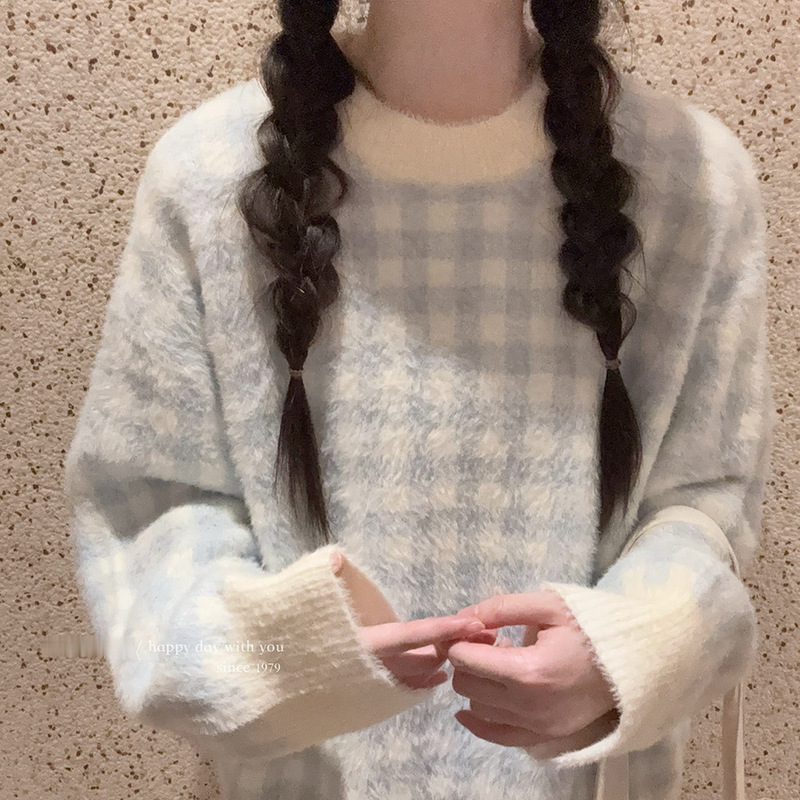 软糯小香风针织外套女装短款毛衣套头外穿少女感女装毛衣显瘦显白|undefined