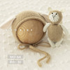 Photography props for new born, children's knitted hat, doll, set