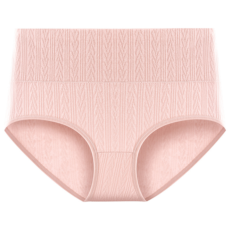 Algodón de cintura alta jacquard de algodón de gran tamaño seda de algodón puro entrepierna antibacteriano abdomen de algodón puro ropa interior de algodón de cintura alta refrescante