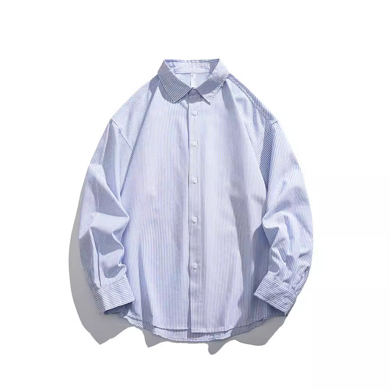 Spring and Autumn New Classic All-match Men's Shirt Trendy Brand Casual Shirt Top Simple Striped Long-sleeved Shirt for Men Spring and Autumn New Classic All-match Men's Shirt Trendy Brand Casual Shirt Top Simple Striped Long-sleeved Shirt for Men