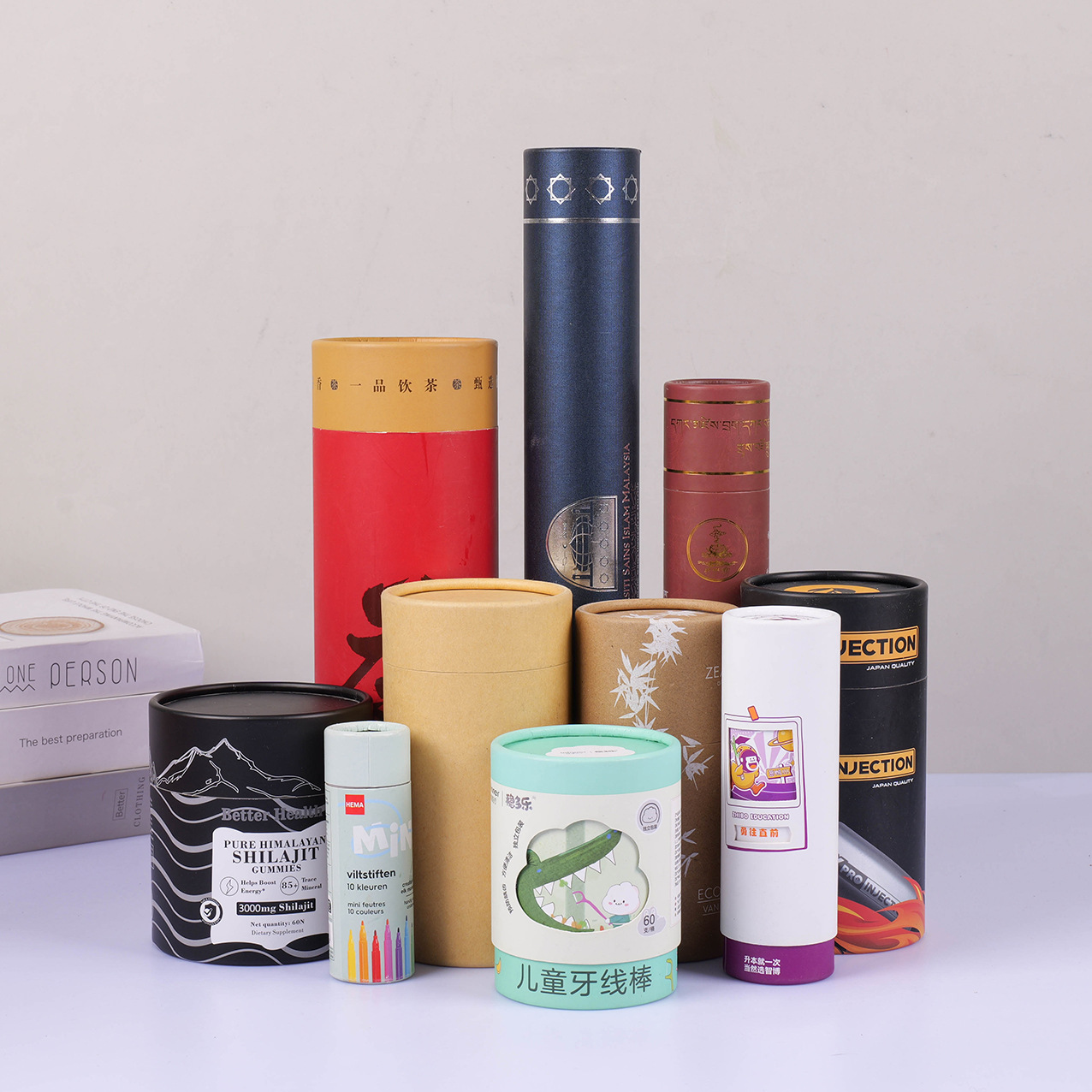 茶叶纸罐玫瑰花茶纸筒卷边通用茶叶罐白卡纸食品包装圆纸筒定 制