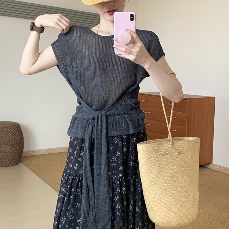 Design Sense Front Lace Vest 2025 Summer New Korean Style Loose Slim Thin Sleeveless Top for Women