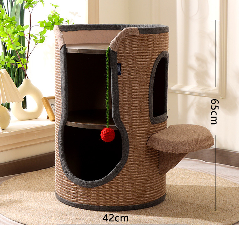 Nueva casa para gatos, marco de escalada para gatos de verano, cubo de sisal integrado para árbol para gatos, suministros para la casa de gatos, cubo de gato simple para gatos