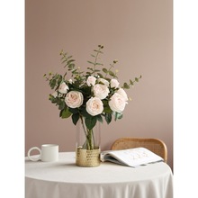 一件包邮保湿假花仿真花玫瑰花 轻奢餐桌花摆设北欧装饰客厅摆件