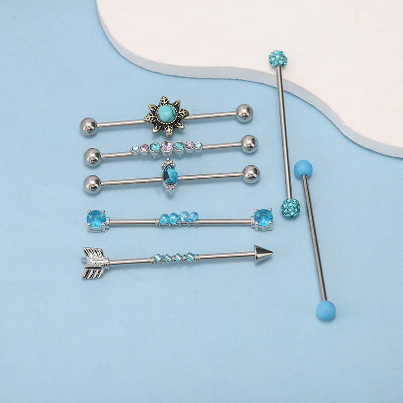 Labret piercing jewelry detail image