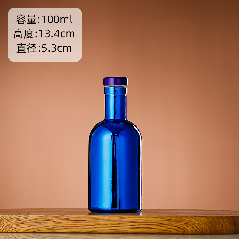 Galvanoplastia botella de vino de vidrio vodka botella de hielo botella de bebida de gama alta botella de vino extranjero botella de vino tinto chapado en oro botella vacía al por mayor