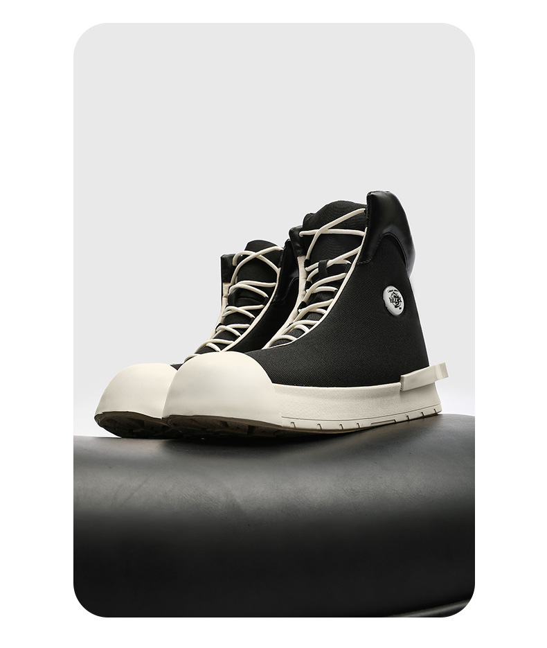 Pantofi sport casual pentru bărbați, cu talpă groasă, din pânză, cu aspect de înălțime, 2025, model nișă, cu design cu cap mare, pentru stradă, model high-end, X227_voghion.com