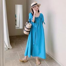 现货，原创设计两种穿法蓝色夏季宽松长裙B100-3191-p115-k168