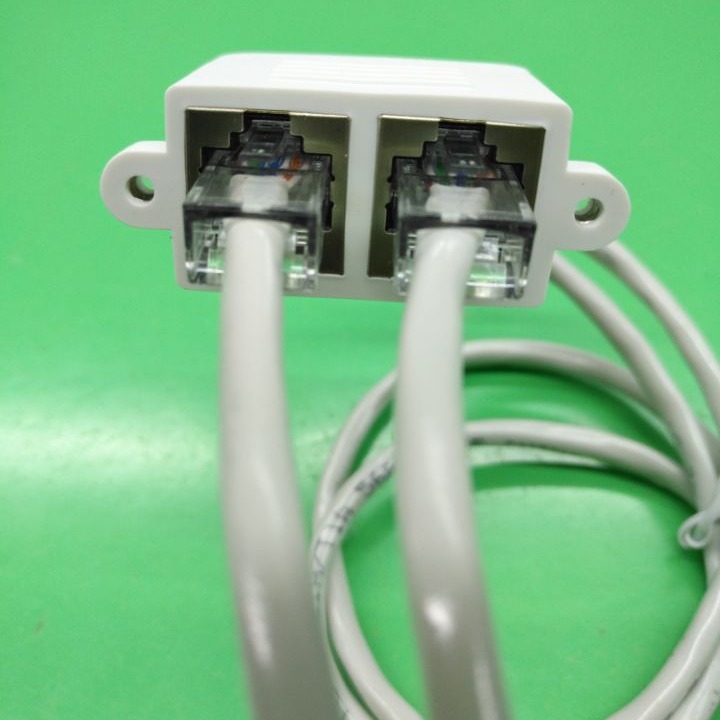 POE RJ45双母带耳朵二分二连接线  多头 可连交换机 多媒体等