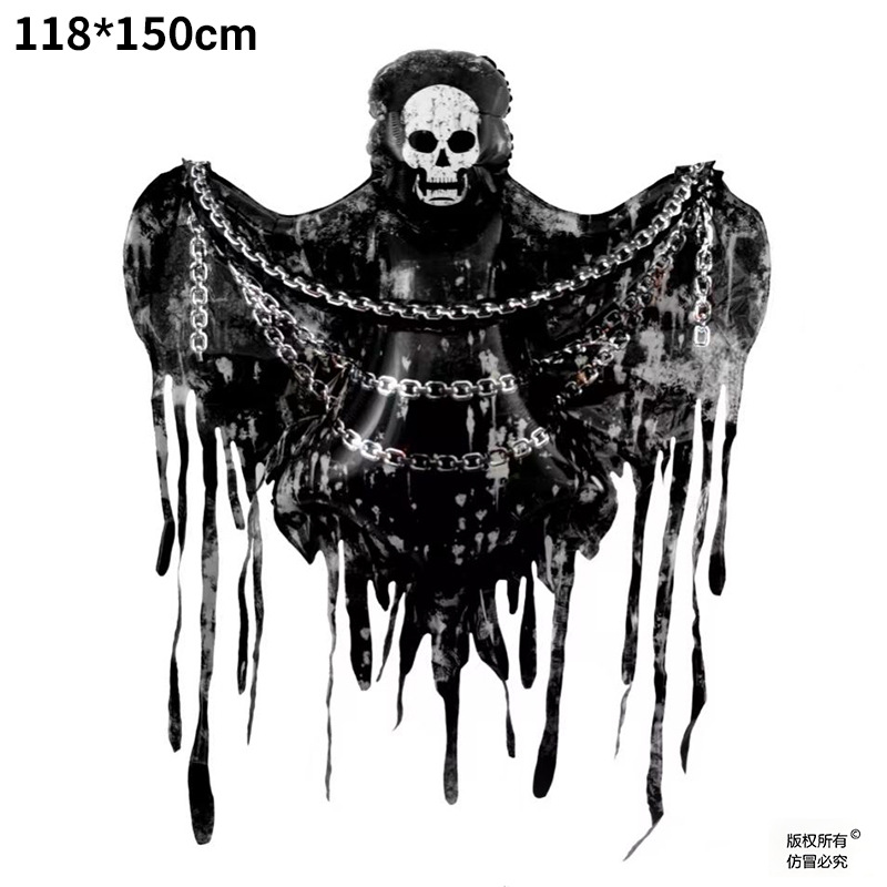 Nuevo globo de Halloween 4D globo tridimensional columna árbol fantasma lápida de bruja puede pararse base globo de película de aluminio