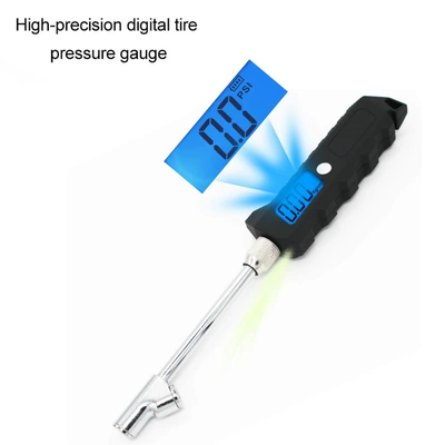 Truck tire pressure gauge digital tire pressure gauge high quality tire pressure gauge 0-250psi measurable (Air pressure gauge/tire pressure gauge) - long-pole-metal-long-pole