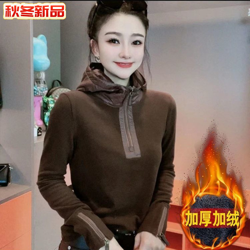 Fashionable base body-friendly autumn elegant sweatshirt with hood…