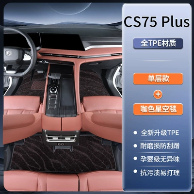 Floor Mats Fully Surround Special | Modelə uyğun ayaqaltı - changan-cs75plus-3d-environmentally-friendly-tpe-door-sill-mats-coffee-colored-starry-sky-blanket