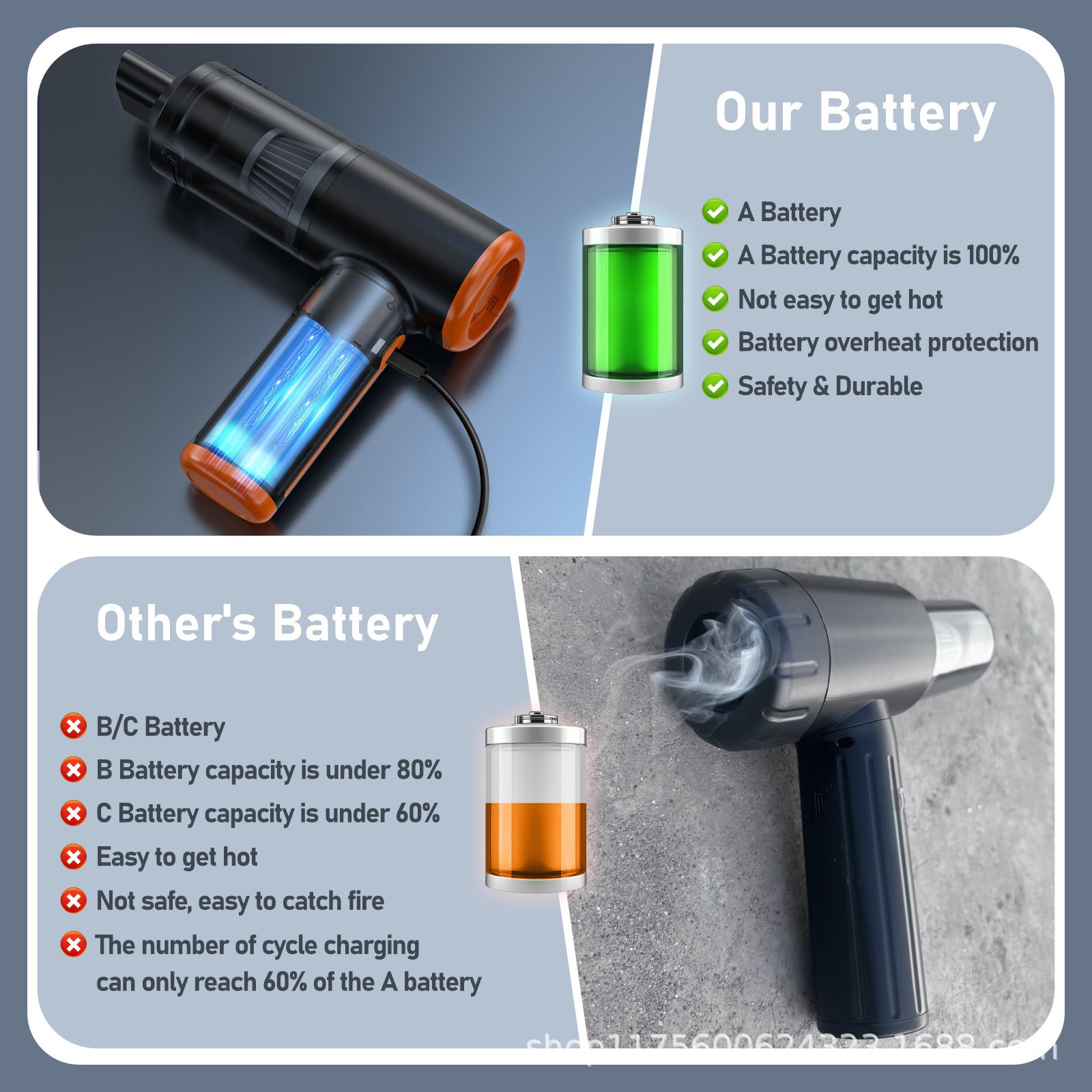 Wireless Car Vacuum Cleaner, Suction and Blowing All-In-One, Handheld, Small, Household, High Suction Power, Rechargeable Car Cleaner