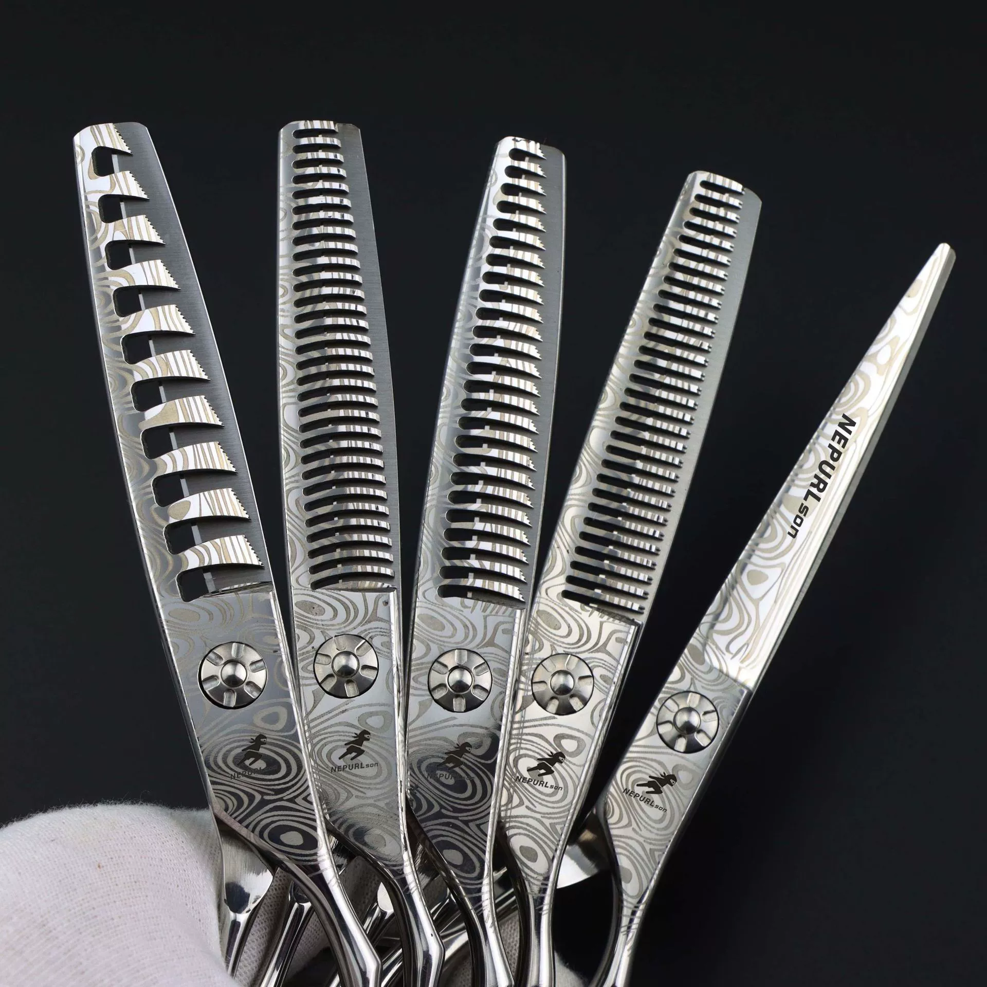 6.0inch Дамасские парикмахерские ножницы, парикмахерские ножницы, зубные ножницы, зубья из рога, бесследные зубья, V-образные зубья, зубья в виде рыбьей кости