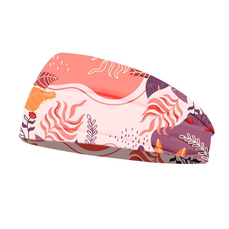 Nueva moda impresa elástica absorción de sudor turbante de cabello de yoga deportes para hombres y mujeres amplio borde tocado fuente fábrica al por mayor