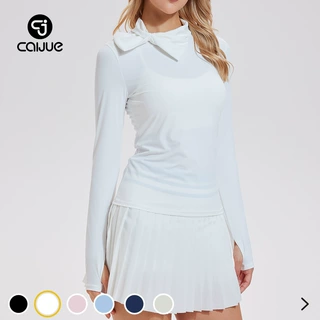 跨境亚马逊老钱风速干运动上衣女高领蝴蝶结健身服户外瑜伽服长袖