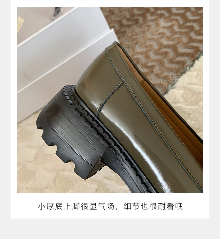 葡萄妈Studiolee英伦风小皮鞋女小金扣圆头一