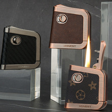 百诚煤油打火机高档老式皮质复古创意个性跨境货源礼物送男友烟具