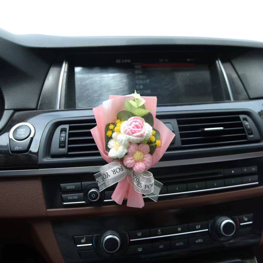 989 Вязаный вручную букет из шерсти, выход воздуха в автомобиль, духи и ароматы, интерьер авто