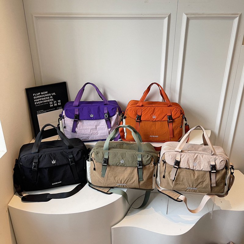 Nueva moda bolsas de viaje de color contraste de mujer bolsas de transporte de equipaje ligero bolsas de mano bolsas deportivas de gran capacidad